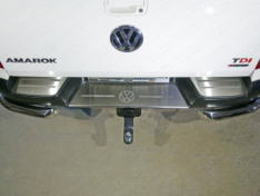 Накладки на задний бампер (лист шлифованный логотип Volkswagen)
